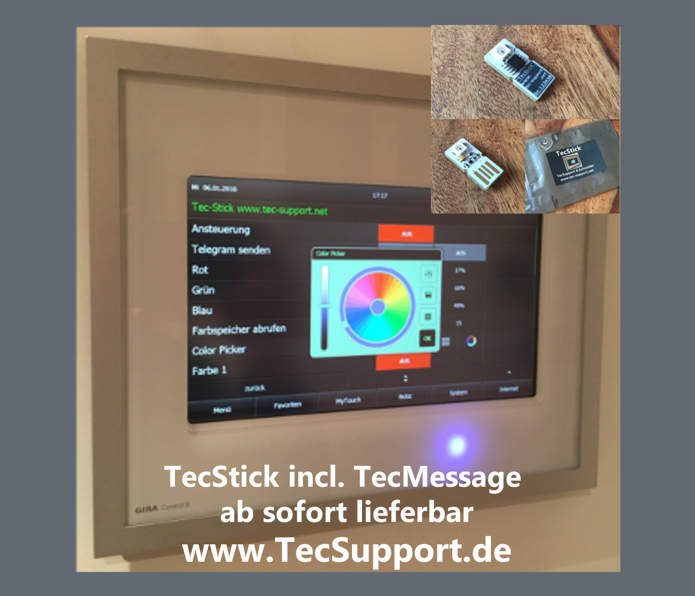 TecStick nun lieferbar. RGB USB Meldeleuchte für Pc´s + Touchpanels in Verbindung mit dem Gira Homeserver